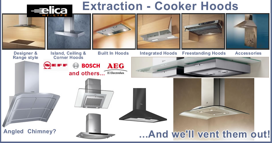 Cooker Hoods - Integrated - Chimney - Canopy - you will find at Piermont Kitchens - see some nice examples in our showroom
